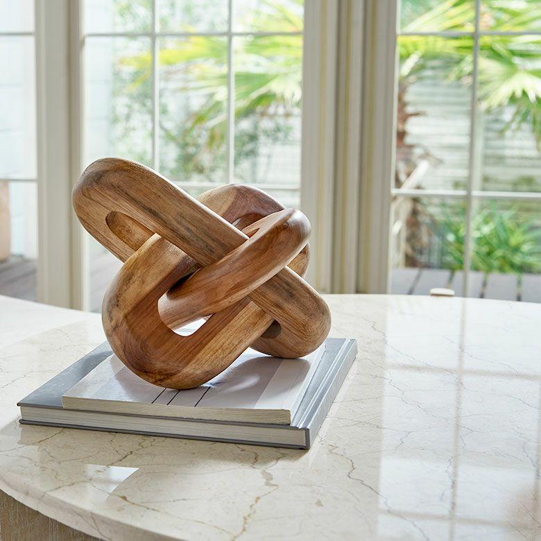 オブジェ 置物 木製 チェーンリング デコレーションオブジェ チーク材 ウッド ノット ディスプレイ おしゃれ 北欧 リゾート 雑貨 インテリア 西海岸 14274 | ELEMENTS（インテリア） | 16