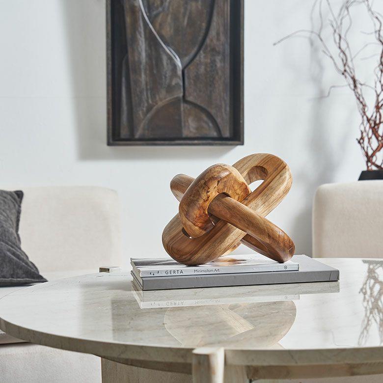 オブジェ 置物 木製 チェーンリング デコレーションオブジェ チーク材 ウッド ノット ディスプレイ おしゃれ 北欧 リゾート 雑貨 インテリア 西海岸 14274 | ELEMENTS（インテリア） | 18