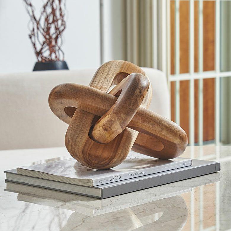 オブジェ 置物 木製 チェーンリング デコレーションオブジェ チーク材 ウッド ノット ディスプレイ おしゃれ 北欧 リゾート 雑貨 インテリア 西海岸 14274 | ELEMENTS（インテリア） | 02