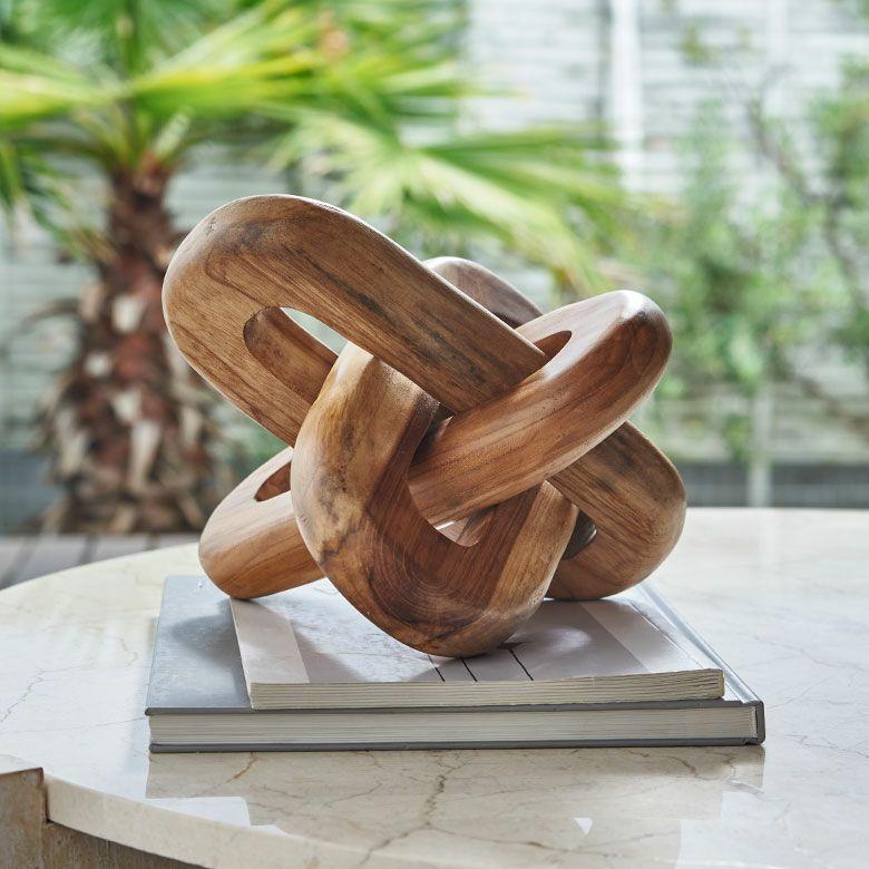オブジェ 置物 木製 チェーンリング デコレーションオブジェ チーク材 ウッド ノット ディスプレイ おしゃれ 北欧 リゾート 雑貨 インテリア 西海岸 14274 | ELEMENTS（インテリア） | 07