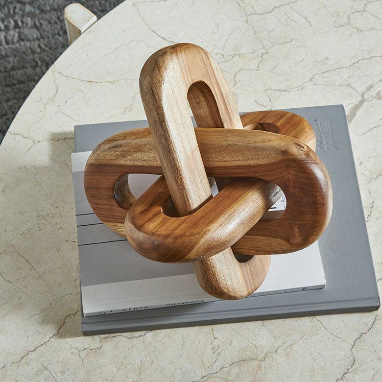 オブジェ 置物 木製 チェーンリング デコレーションオブジェ チーク材 ウッド ノット ディスプレイ おしゃれ 北欧 リゾート 雑貨 インテリア 西海岸 14274 | ELEMENTS（インテリア） | 08