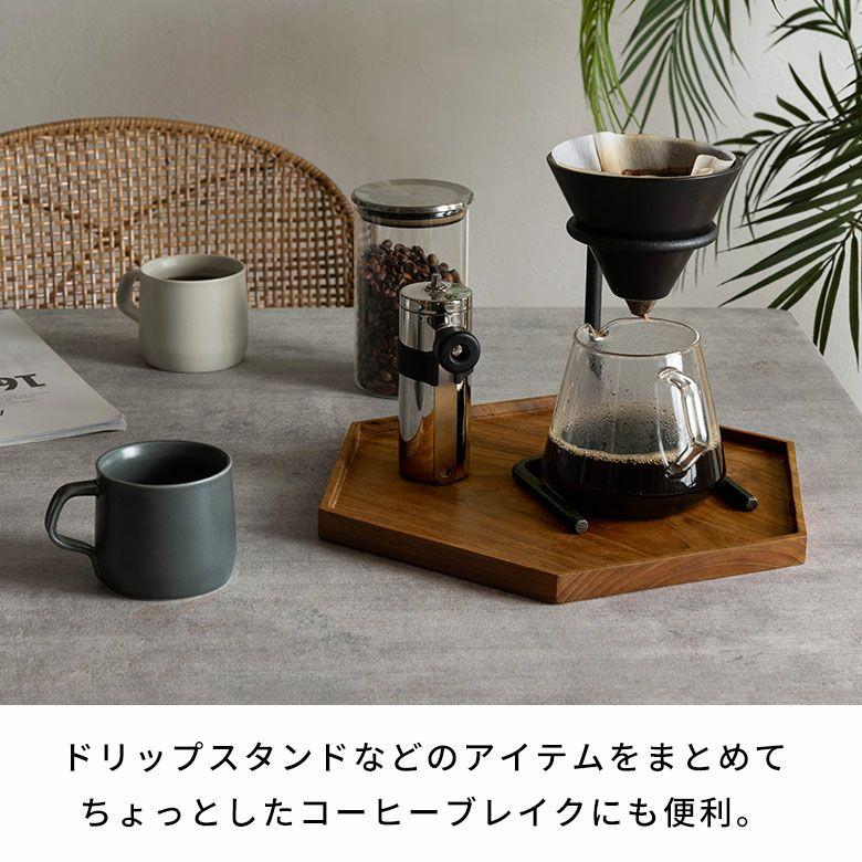 お盆 トレー おしゃれ 北欧 六角形 Lサイズ トレイ 配膳 ランチョンマット カフェ 天然木 木製 シンプル　持ち手 ワンプレート キッチントレー 西海岸 14284 |  | 05