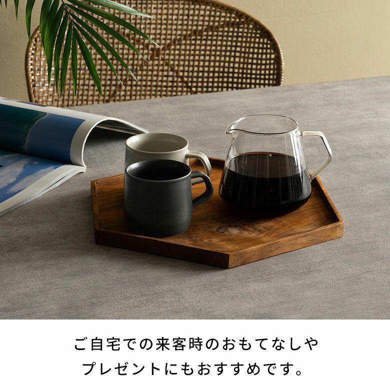 お盆 トレー おしゃれ 北欧 六角形 Lサイズ トレイ 配膳 ランチョンマット カフェ 天然木 木製 シンプル　持ち手 ワンプレート キッチントレー 西海岸 14284 |  | 08