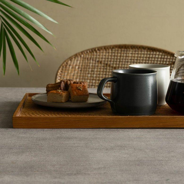 お盆 トレー おしゃれ 北欧 長方形 四角 トレイ 配膳 ランチョンマット カフェ 天然木 木製 シンプル　持ち手 ワンプレート キッチントレー 西海岸 14288 |  | 07