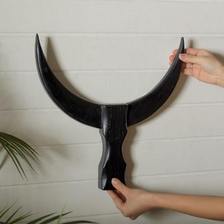 壁飾り ウォールデコ インテリア 壁掛け おしゃれ バッファローホーン 水牛の角 縁起物 北欧 韓国 シンプル モノトーン デコレーション 飾り付け 西海岸 14296 | ELEMENTS（インテリア） | 09