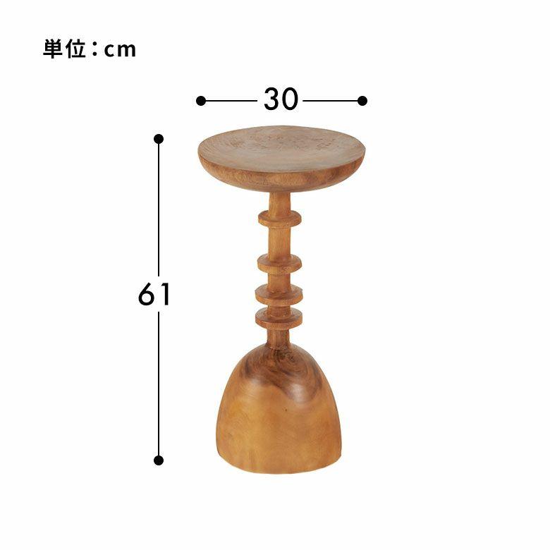 サイドテーブル 木製 丸 天然木 チークウッド スワールウッド ナイトテーブル 完成品 ウッド 無垢 テーブル おしゃれ 北欧 リゾート インテリア 西海岸 14309 | ELEMENTS（インテリア） | 11