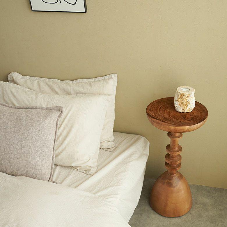 サイドテーブル 木製 丸 天然木 チークウッド スワールウッド ナイトテーブル 完成品 ウッド 無垢 テーブル おしゃれ 北欧 リゾート インテリア 西海岸 14309 | ELEMENTS（インテリア） | 16