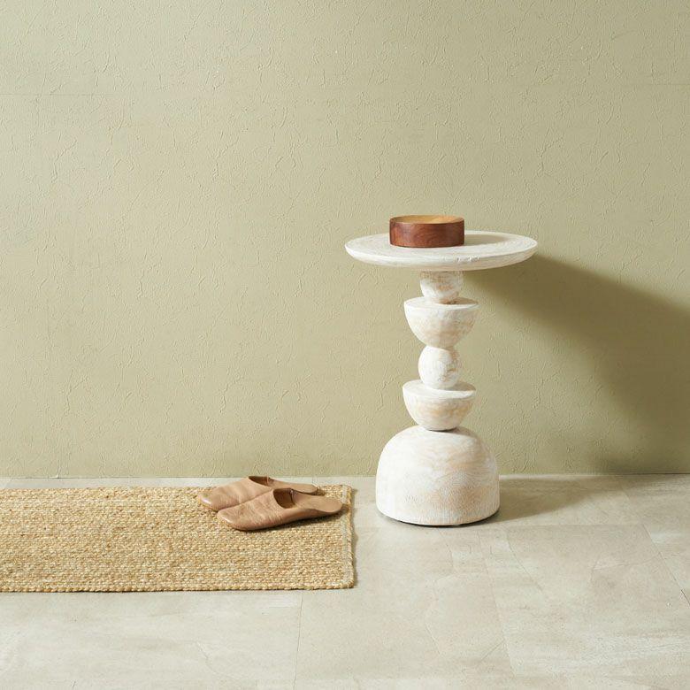 サイドテーブル 木製 丸 天然木 スワールウッド ナイトテーブル スリム 無垢 テーブル ソファ ミニ ウッド おしゃれ 北欧 リゾート インテリア 西海岸 14310 | ELEMENTS（インテリア） | 12