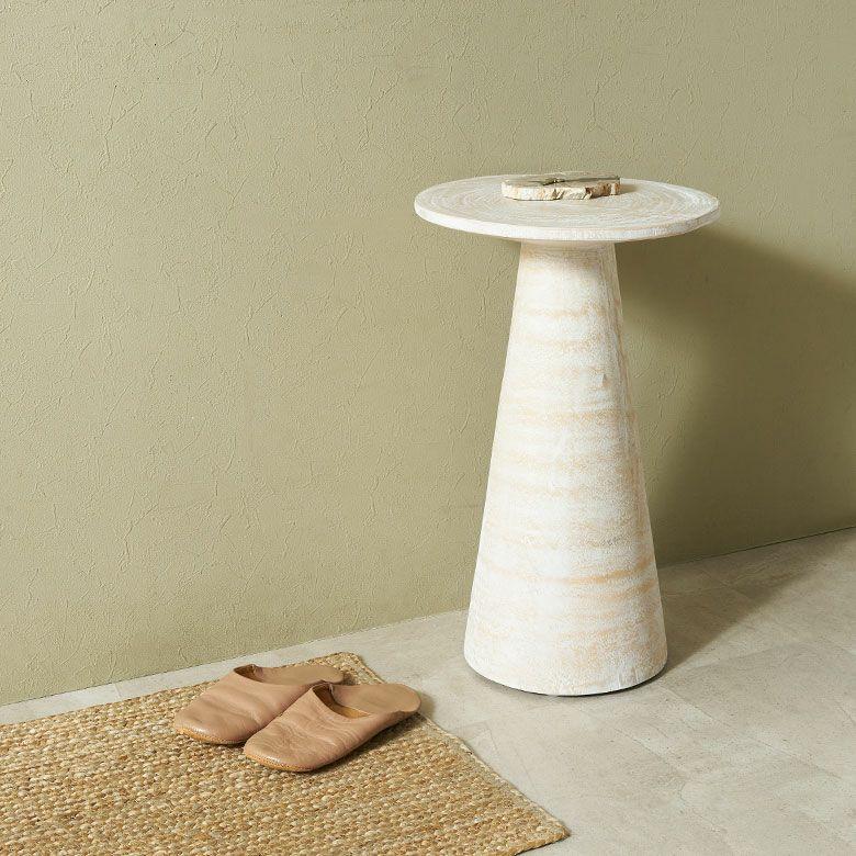 サイドテーブル 木製 丸 天然木 スワールウッド ナイトテーブル スリム 無垢 テーブル ソファ ミニ ウッド おしゃれ 北欧 リゾート インテリア 西海岸 14315 | ELEMENTS（インテリア） | 15