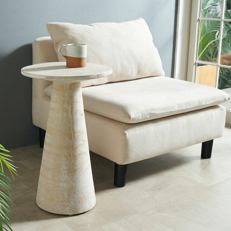 サイドテーブル 木製 丸 天然木 スワールウッド ナイトテーブル スリム 無垢 テーブル ソファ ミニ ウッド おしゃれ 北欧 リゾート インテリア 西海岸 14315 | ELEMENTS（インテリア） | 06