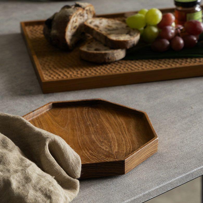 トレー 木製 お盆 プレート トレイ カフェ ワンプレート 配膳 収納 小物置き アクセサリー 八角形 北欧 和モダン シンプル おしゃれ 天然木 西海岸 14323 |  | 16