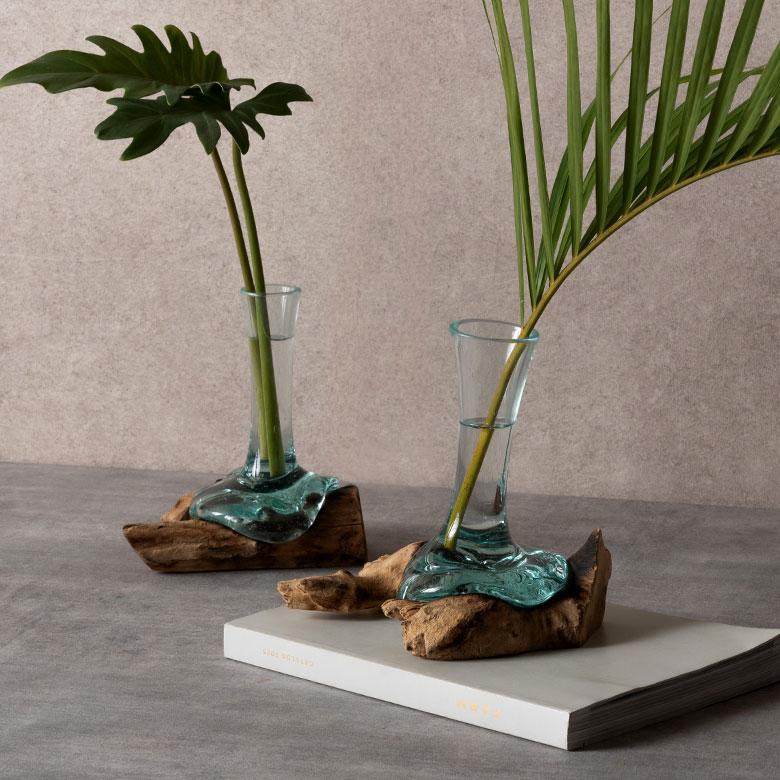 花瓶 一輪挿し ガラス 古木 フラワーベース ミニ花瓶 小さい 水耕栽培 細い 一点もの 天然木 ジャパンディ 和モダン 試験管 シリンダー おしゃれ 北欧 14330 | ブランド登録なし | 06