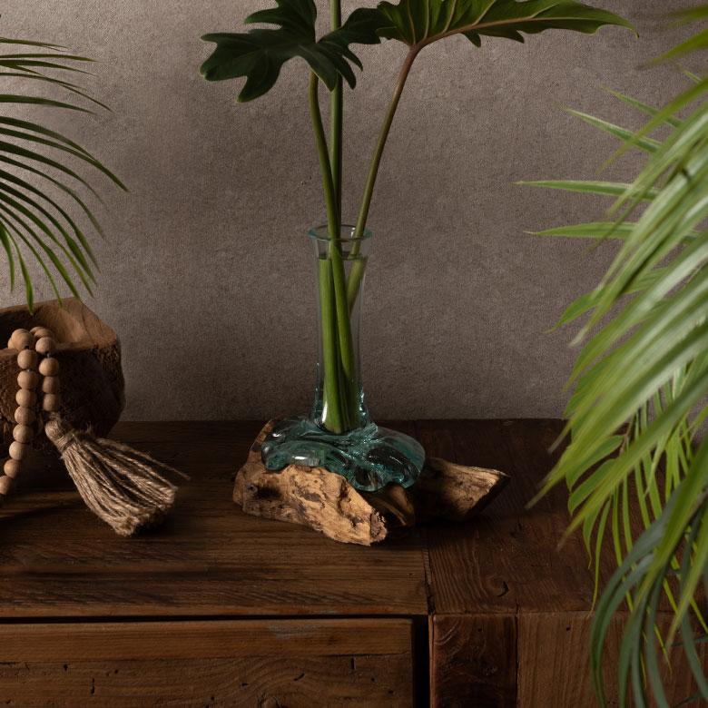 花瓶 一輪挿し ガラス 古木 フラワーベース ミニ花瓶 小さい 水耕栽培 細い 一点もの 天然木 ジャパンディ 和モダン 試験管 シリンダー おしゃれ 北欧 14330 | ブランド登録なし | 08