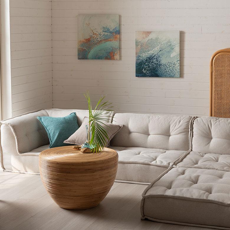 リビングテーブル センターテーブル おしゃれ 丸 円形 丸型 木製 完成品 北欧 韓国 インテリア ラタン ローテーブル 一人暮らし 軽量 ワンルーム 14347 | ELEMENTS（インテリア） | 02