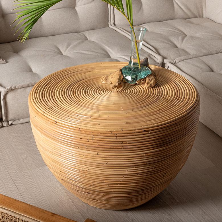 リビングテーブル センターテーブル おしゃれ 丸 円形 丸型 木製 完成品 北欧 韓国 インテリア ラタン ローテーブル 一人暮らし 軽量 ワンルーム 14347 | ELEMENTS（インテリア） | 09