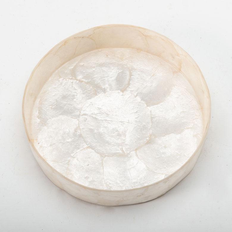 小物入れ 丸 卓上 アクセサリーケース トレイ シェルトレー カピスシェル 円形 丸型 ラウンド 白 北欧 韓国 かわいい 玄関収納 収納 洗面所 鍵置き 14351 | ELEMENTS（インテリア） | 14