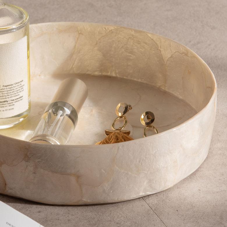 小物入れ 丸 卓上 アクセサリーケース トレイ シェルトレー カピスシェル 円形 丸型 ラウンド 白 北欧 韓国 かわいい 玄関収納 収納 洗面所 鍵置き 14351 | ELEMENTS（インテリア） | 19