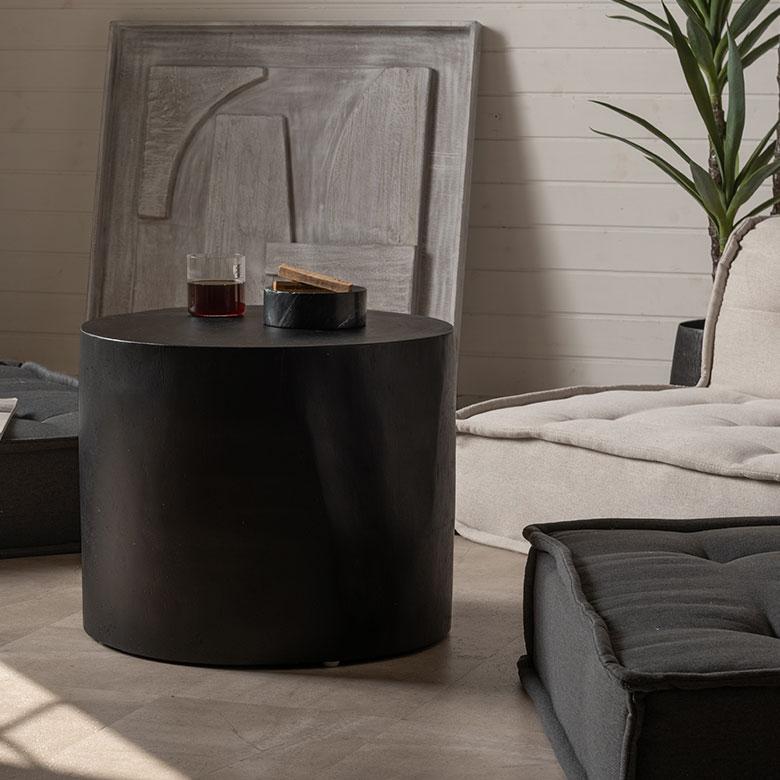 サイドテーブル コーヒーテーブル 丸 木製 黒 丸太 テーブル ローテーブル おしゃれ 小さめ 円形 丸型 天然木 無垢材テーブル 家具 インテリア 西海岸 14357 | ELEMENTS（インテリア） | 10