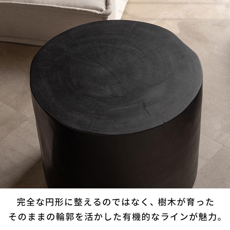 サイドテーブル コーヒーテーブル 丸 木製 黒 丸太 テーブル ローテーブル おしゃれ 小さめ 円形 丸型 天然木 無垢材テーブル 家具 インテリア 西海岸 14357 | ELEMENTS（インテリア） | 03