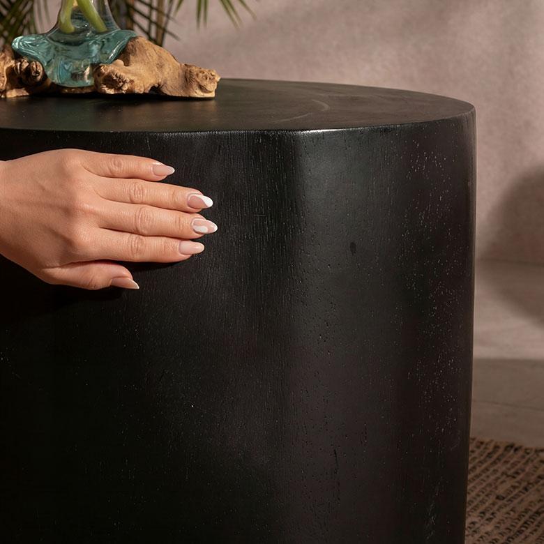 サイドテーブル コーヒーテーブル 丸 木製 黒 丸太 テーブル ローテーブル おしゃれ 小さめ 円形 丸型 天然木 無垢材テーブル 家具 インテリア 西海岸 14357 | ELEMENTS（インテリア） | 04