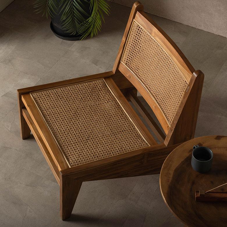 ラウンジチェア ラタンチェア 椅子 ラタン リビングチェア 一人用 デザインチェア チークウッド イージーチェア リプロダクト おしゃれ 北欧 アジアン 14381 | ELEMENTS（インテリア） | 19