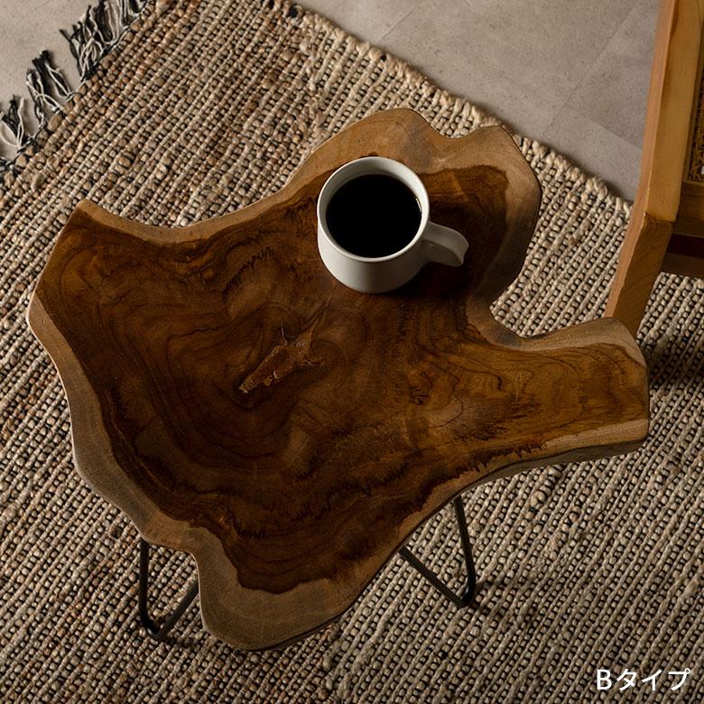 サイド テーブル 切り株 天然 ウッド 無垢 チーク 高さ 約 50cm ナチュラル ソファ 木 製 ナイト 花台 スタンド おしゃれ 北欧 インテリア 家具 西海岸 14024 | ELEMENTS（インテリア） | 16