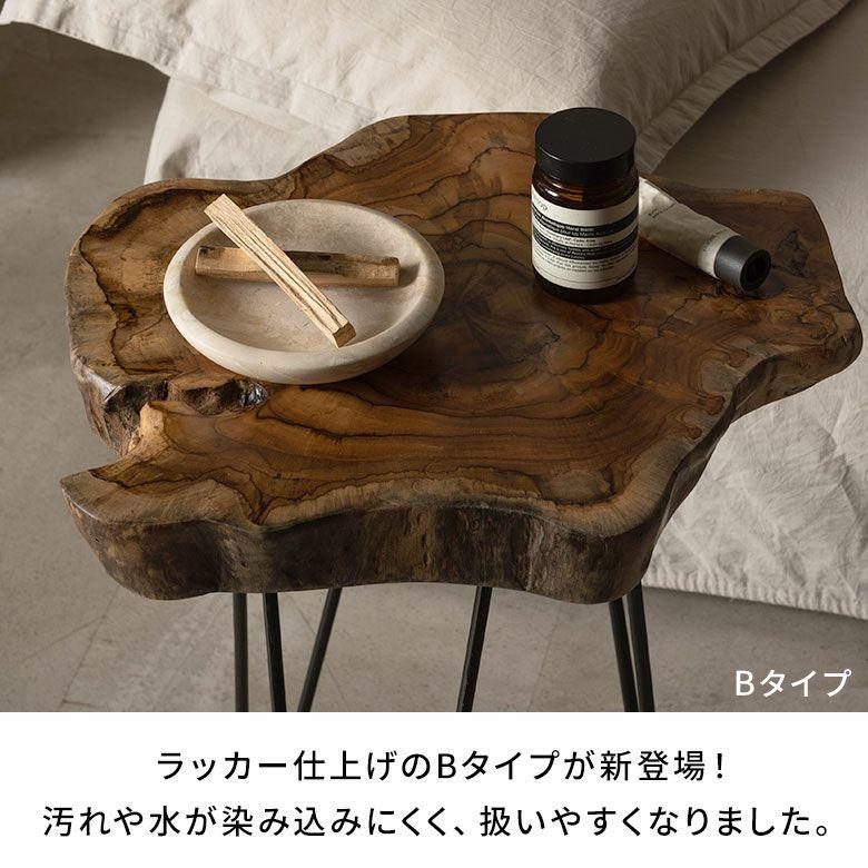サイド テーブル 切り株 天然 ウッド 無垢 チーク 高さ 約 50cm ナチュラル ソファ 木 製 ナイト 花台 スタンド おしゃれ 北欧 インテリア 家具 西海岸 14024 | ELEMENTS（インテリア） | 08