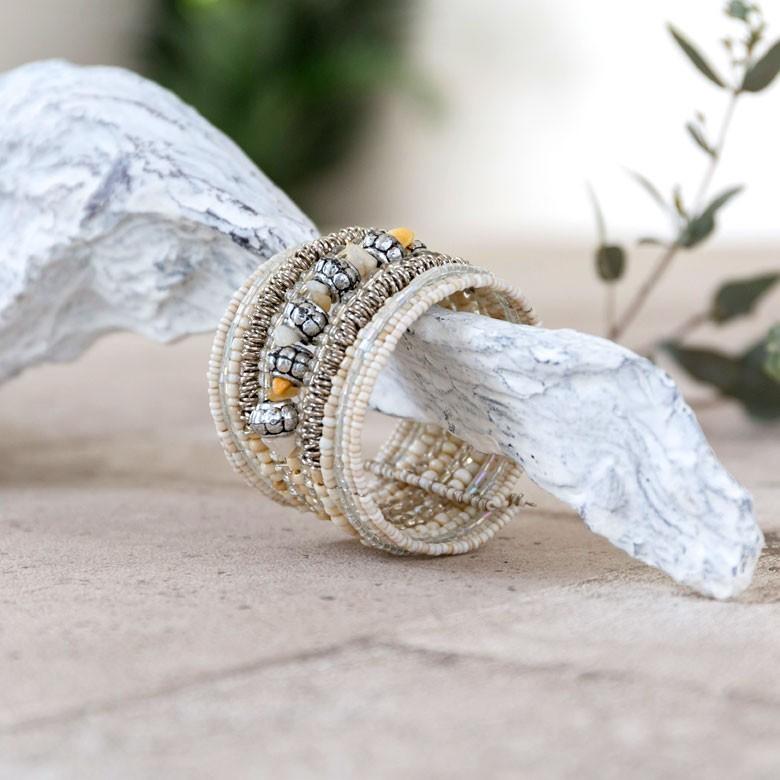 ブレスレット バングル レディース 太め ワンタッチ エスニックビーズ ストーン シンプル ワイド アジアン リゾート バリ アジアン雑貨 1507 | ブランド登録なし | 05