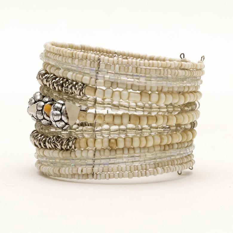 ブレスレット バングル レディース 太め ワンタッチ エスニックビーズ ストーン シンプル ワイド アジアン リゾート バリ アジアン雑貨 1507 | ブランド登録なし | 09