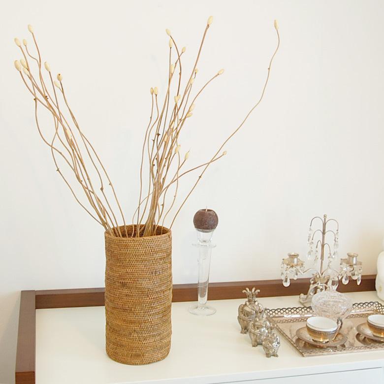 バスケット 筒型 アタ ゴミ箱 ダストボックス プランターカバー 鉢カバー 円形 アジアンインテリア バリ リゾート 雑貨 2001 | ブランド登録なし | 02