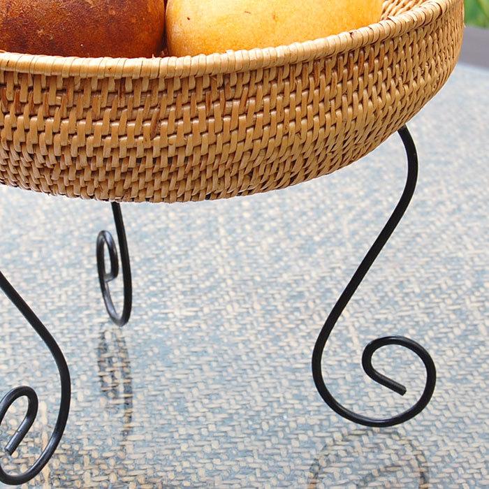 コンポート 果物かご バスケット トレー 収納 キッチン収納 おしゃれ キッチン雑貨 アイアンスタンド付き アジアン雑貨 リゾート 2123 | ブランド登録なし | 03