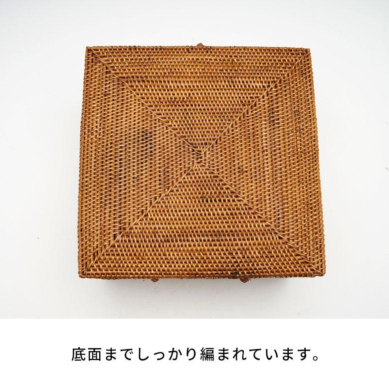 アジアン雑貨 アタ製大きなフタ付きボックス型バスケット Lタイプ アジア工房 2203 | ブランド登録なし | 17