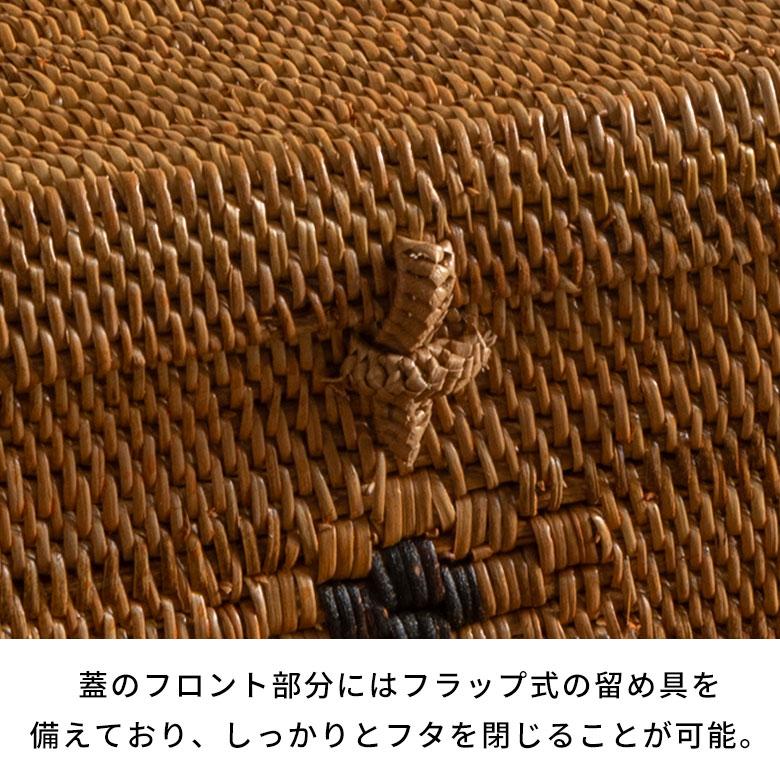 アジアン雑貨 アタ製大きなフタ付きボックス型バスケット Lタイプ アジア工房 2203 | ブランド登録なし | 06
