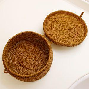 アジアン雑貨 アタ製フタ付き小物入れケース 丸型 アジア工房 2207 | ブランド登録なし | 02