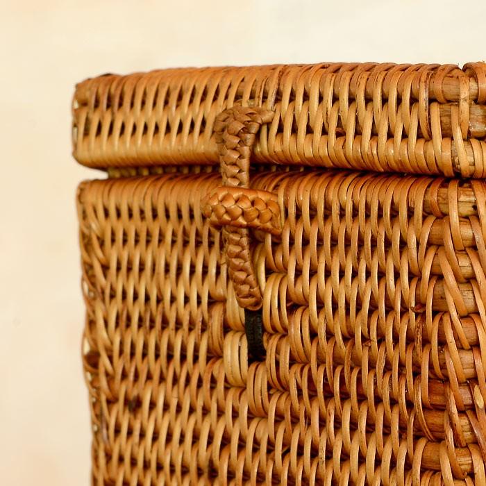 アジアン雑貨 アタ製六角形のフタ付き小物入れケース S アジア工房 2223 | ブランド登録なし | 03