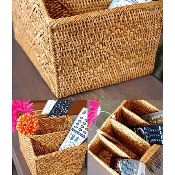 アジアン雑貨 アタ製スロープ型スタンド4分割収納ケース Cタイプ アジア工房 2302 | ブランド登録なし | 03