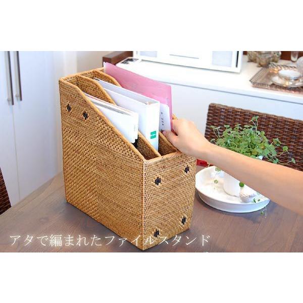 アジアン雑貨 アタ製ファイルスタンド 間仕切りあり アジア工房 23 | ブランド登録なし | 01