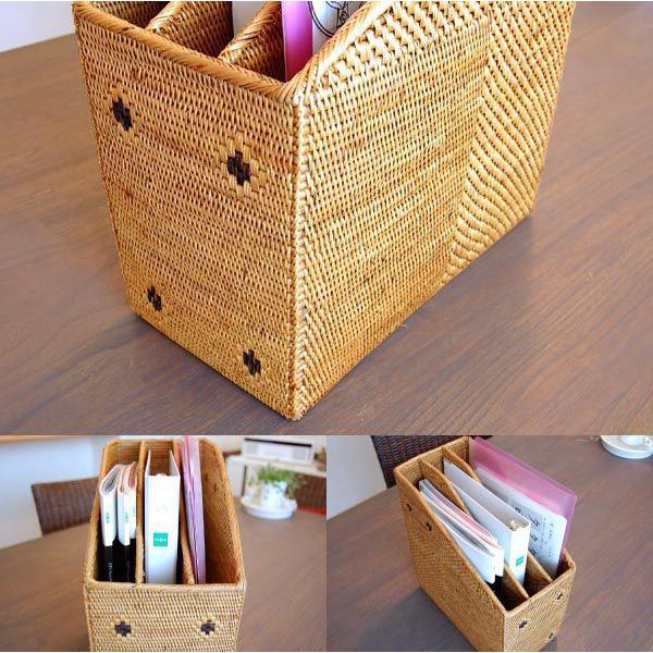 アジアン雑貨 アタ製ファイルスタンド 間仕切りあり アジア工房 23 | ブランド登録なし | 02