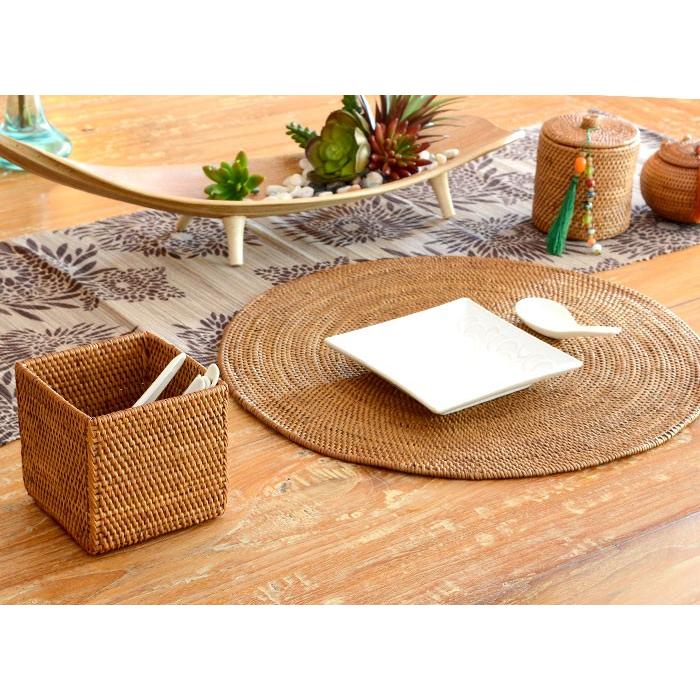 アタで編まれた四角い収納ボックス Aタイプ アジア工房 2411 | ブランド登録なし | 04