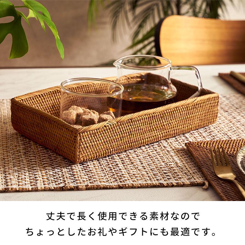 アジアン雑貨 アタ製四角い収納トレイ Eタイプ アジア工房 2415 | ブランド登録なし | 10