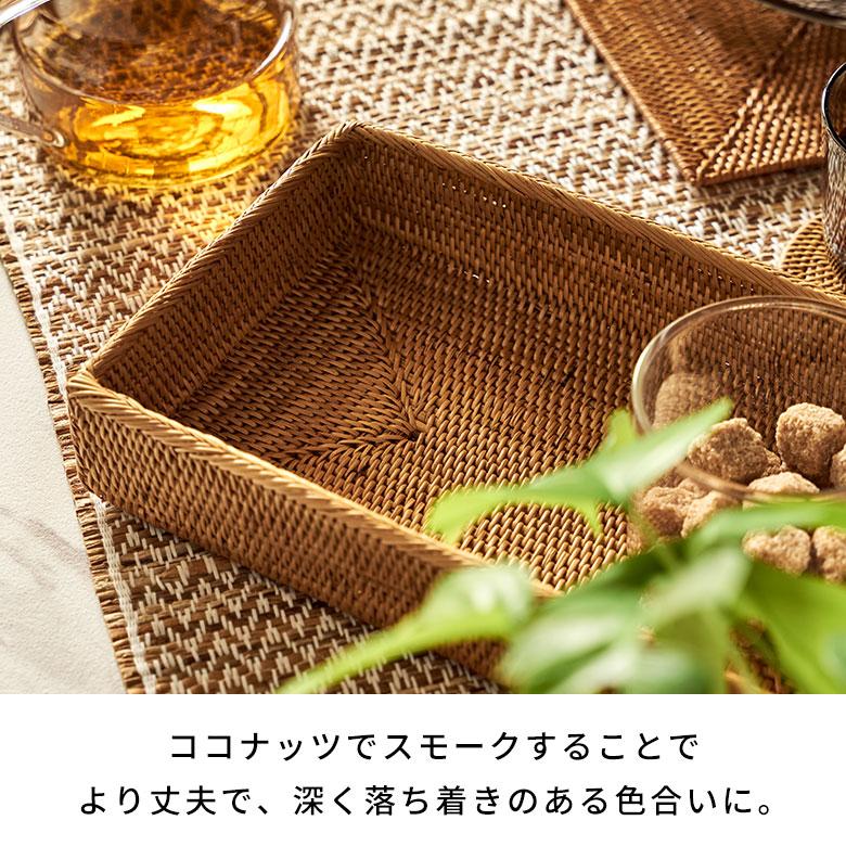アジアン雑貨 アタ製四角い収納トレイ Eタイプ アジア工房 2415 | ブランド登録なし | 04