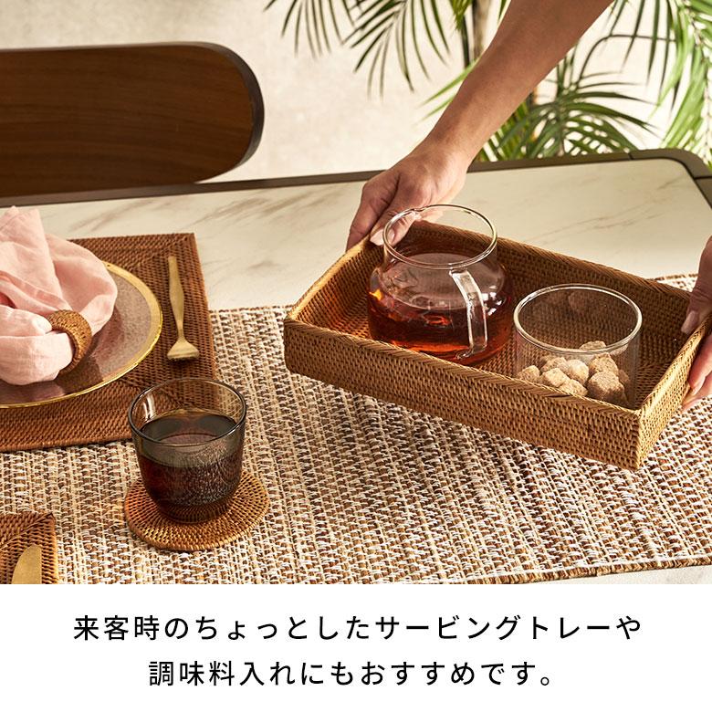 アジアン雑貨 アタ製四角い収納トレイ Eタイプ アジア工房 2415 | ブランド登録なし | 08