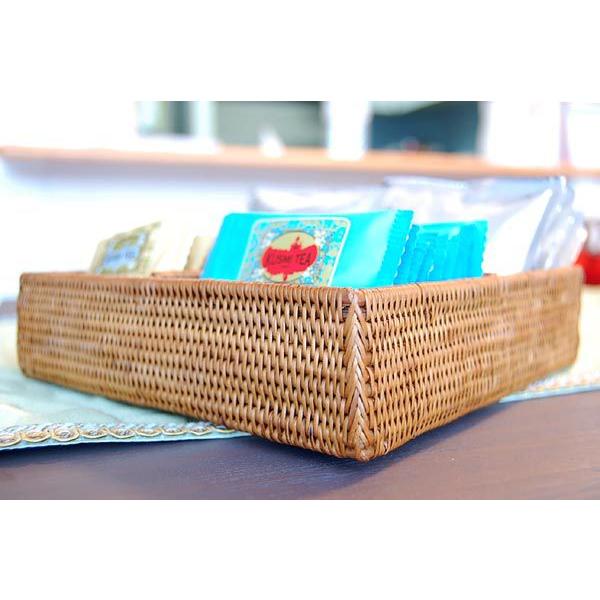 アジアン雑貨 アタ製4分割の四角い収納トレイ Hタイプ アジア工房 2418 | ブランド登録なし | 02