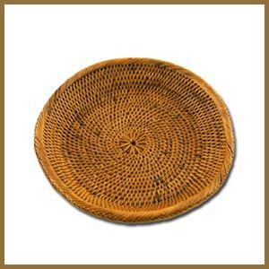 アジアン雑貨 ソーサーにもなるアタの丸いトレイ S アジア工房 2438 | ブランド登録なし | 02