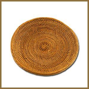 アジアン雑貨 ソーサーにもなるアタの丸いトレイ M アジア工房 2439 | ブランド登録なし | 02