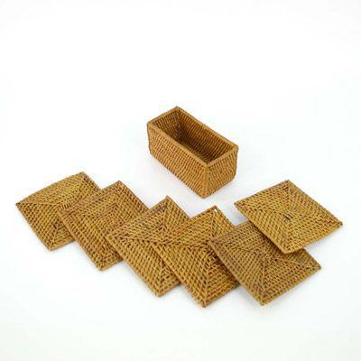 コースター おしゃれ アジアン 四角形 カフェ 店舗 ホテル 旅館 アタ製 天然素材 バリ 雑貨 収納ケース付き アジア工房 2517 | ブランド登録なし | 02