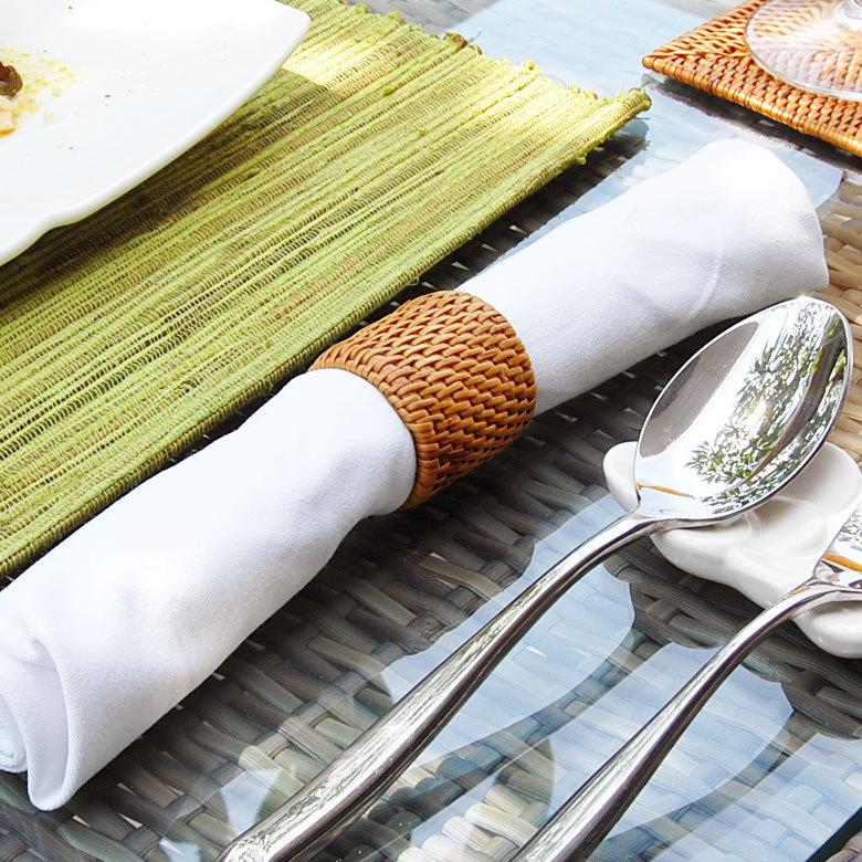 ELEMENTS ナプキンリング アタ 丸い アジアン バリ島のナプキン