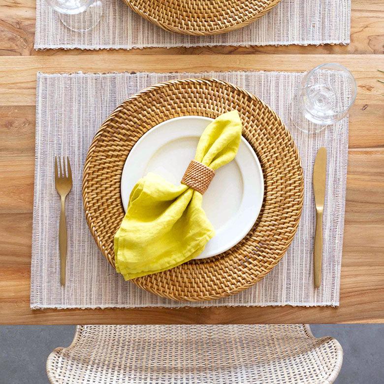 ELEMENTS ナプキンリング アタ 丸い アジアン バリ島のナプキン