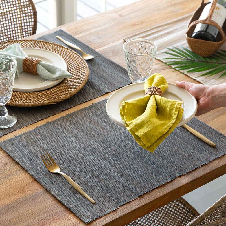 ELEMENTS ナプキンリング アタ 丸い アジアン バリ島のナプキン