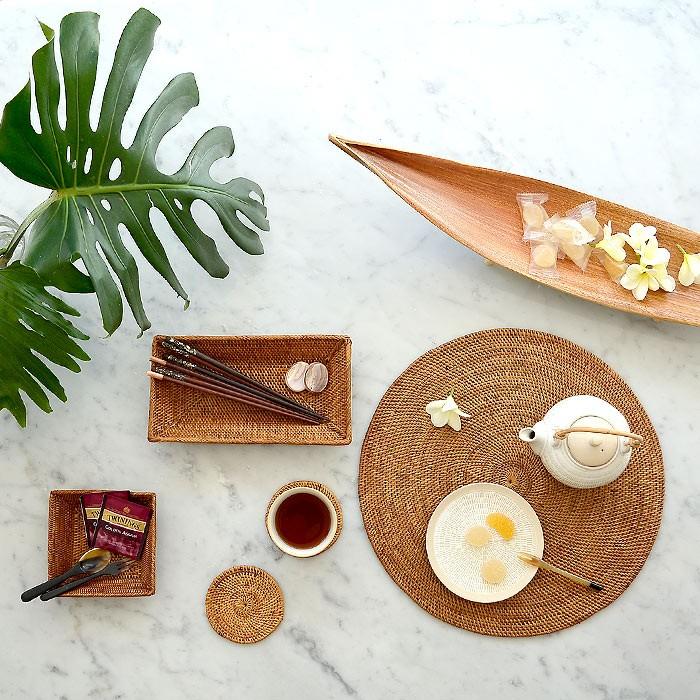 ランチョンマット テーブルウェア おしゃれ アジアン モダン ナチュラル アタ製 編み ラウンド 丸 アジアン雑貨 アジア工房 2610 | ブランド登録なし | 01